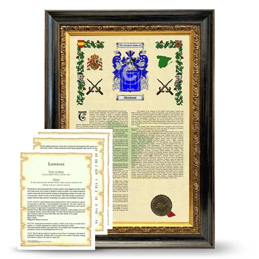 Montané Framed Armorial History and Symbolism - Heirloom