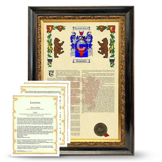 Moskowitch Framed Armorial History and Symbolism - Heirloom