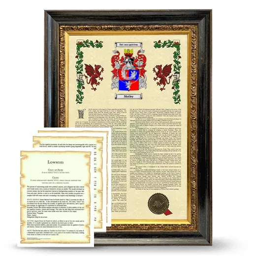 Motley Framed Armorial History and Symbolism - Heirloom
