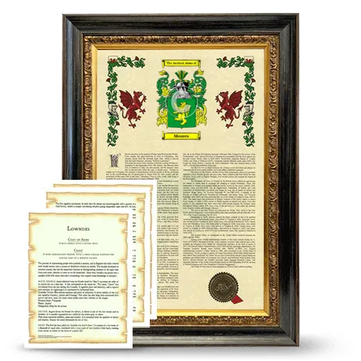 Mouren Framed Armorial History and Symbolism - Heirloom