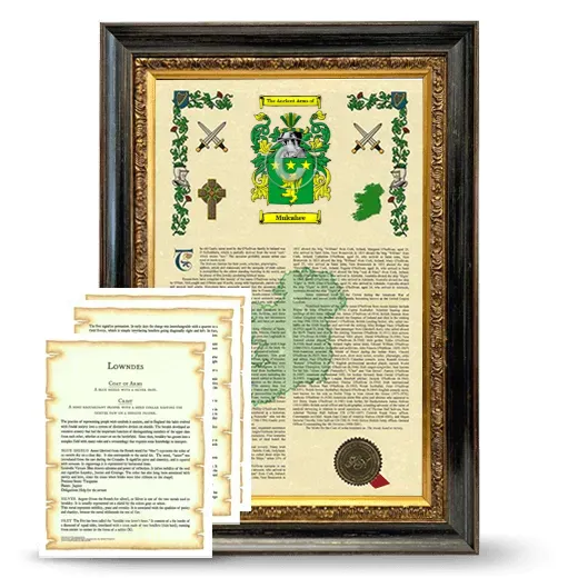 Mulcahee Framed Armorial History and Symbolism - Heirloom