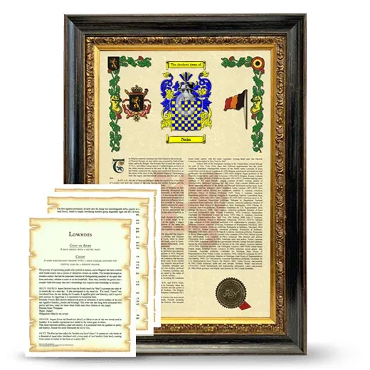 Nain Framed Armorial History and Symbolism - Heirloom