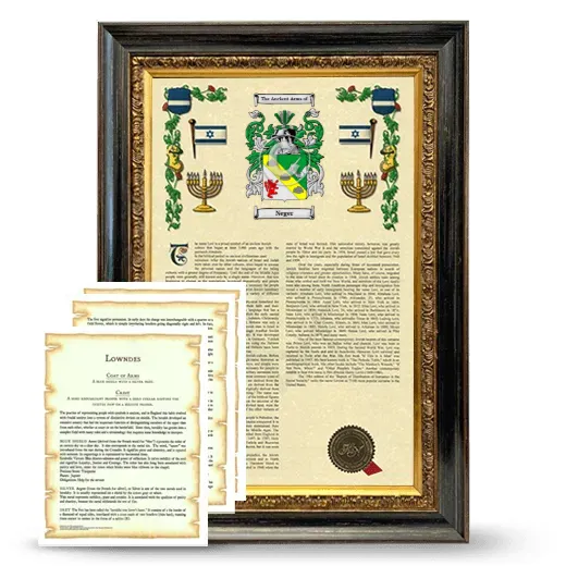 Neger Framed Armorial History and Symbolism - Heirloom