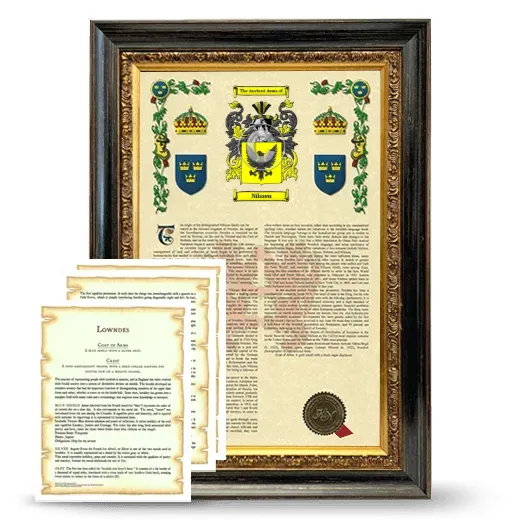 Nilssen Framed Armorial History and Symbolism - Heirloom