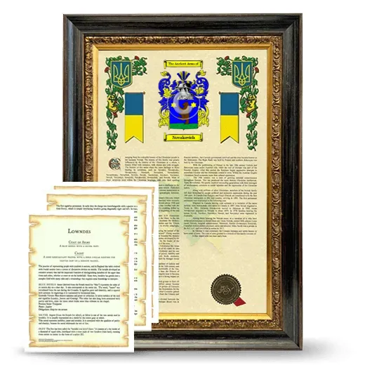 Novakovich Framed Armorial History and Symbolism - Heirloom