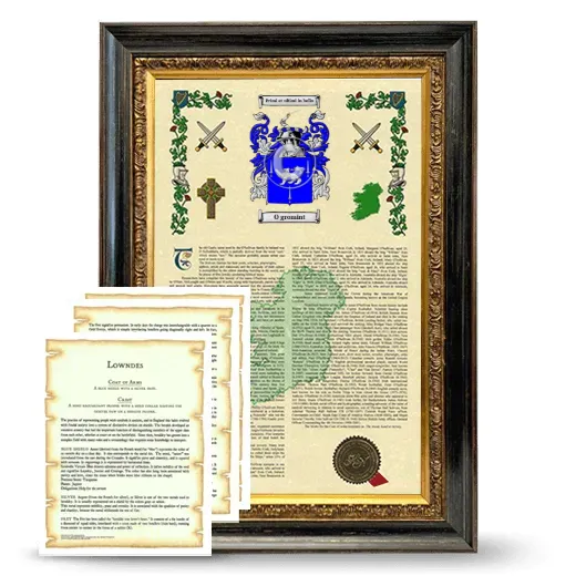 O gromint Framed Armorial History and Symbolism - Heirloom