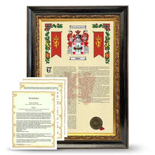 Olsen- Framed Armorial History and Symbolism - Heirloom