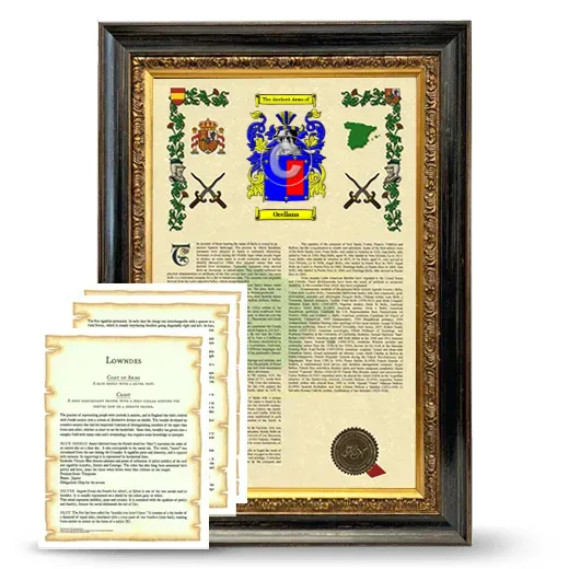Orellana Framed Armorial History and Symbolism - Heirloom