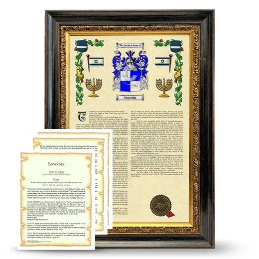 Ornstein Framed Armorial History and Symbolism - Heirloom