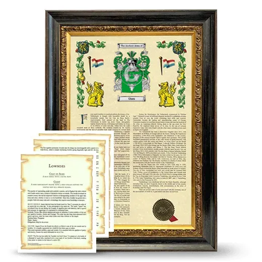 Oses Framed Armorial History and Symbolism - Heirloom