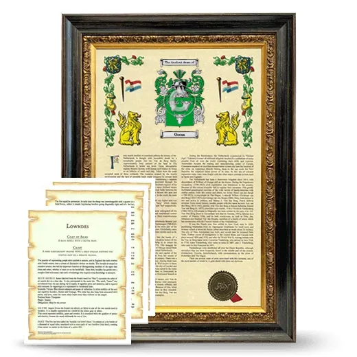 Osess Framed Armorial History and Symbolism - Heirloom