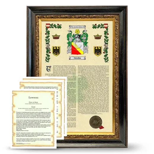 Osterlen Framed Armorial History and Symbolism - Heirloom