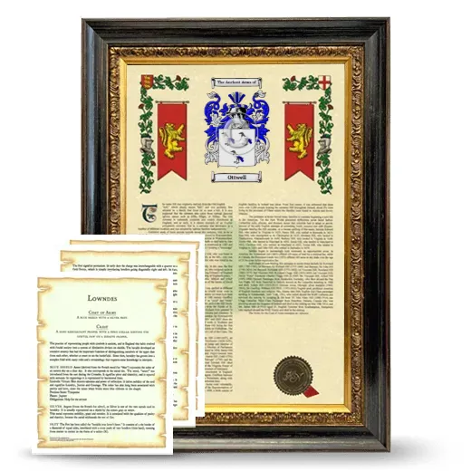 Ottwell Framed Armorial History and Symbolism - Heirloom