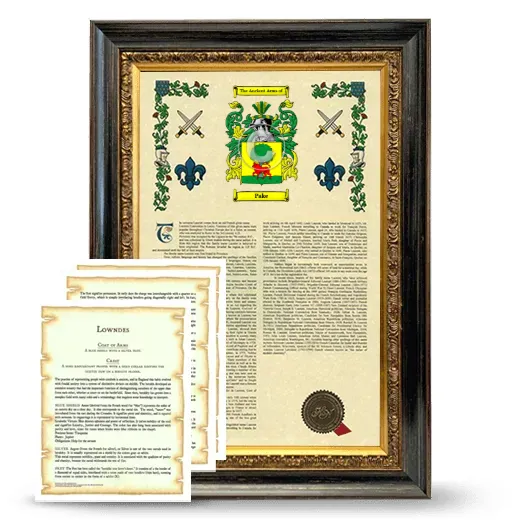 Pake Framed Armorial History and Symbolism - Heirloom