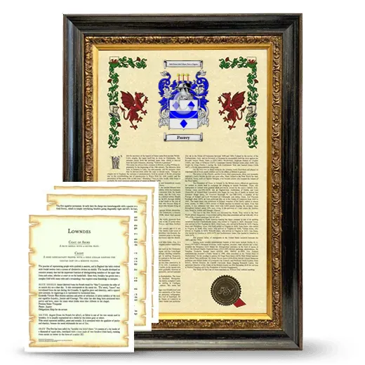 Parrey Framed Armorial History and Symbolism - Heirloom