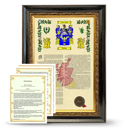 Patton Framed Armorial History and Symbolism - Heirloom