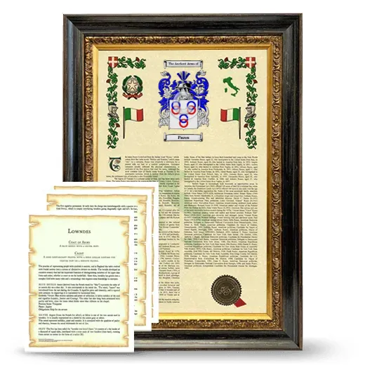 Pazos Framed Armorial History and Symbolism - Heirloom