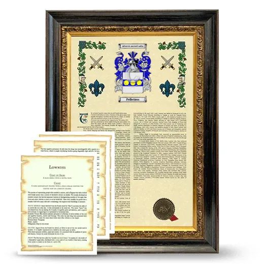 Pelletiers Framed Armorial History and Symbolism - Heirloom