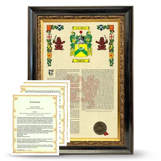 Pingleton Framed Armorial History and Symbolism - Heirloom
