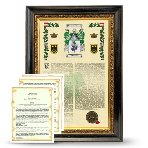 Pletener Framed Armorial History and Symbolism - Heirloom