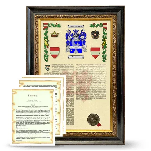 Pockorny Framed Armorial History and Symbolism - Heirloom