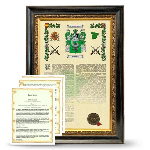 Pradera Framed Armorial History and Symbolism - Heirloom