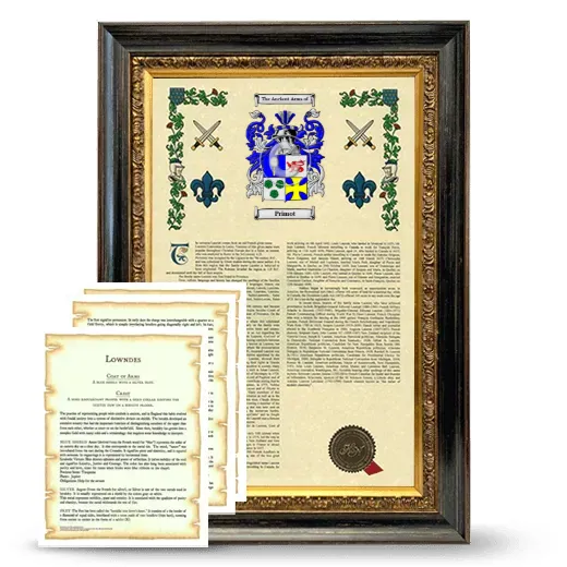 Primot Framed Armorial History and Symbolism - Heirloom