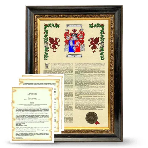 Progers Framed Armorial History and Symbolism - Heirloom