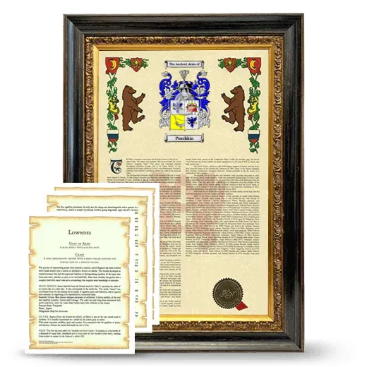 Puschkin Framed Armorial History and Symbolism - Heirloom