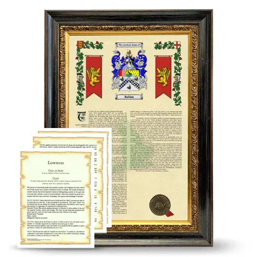Rabins Framed Armorial History and Symbolism - Heirloom