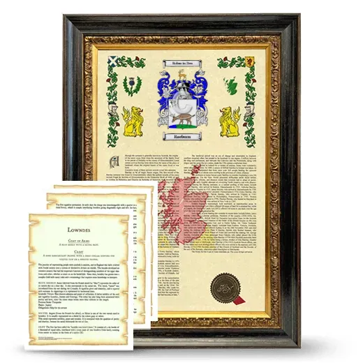 Raeburn Framed Armorial History and Symbolism - Heirloom