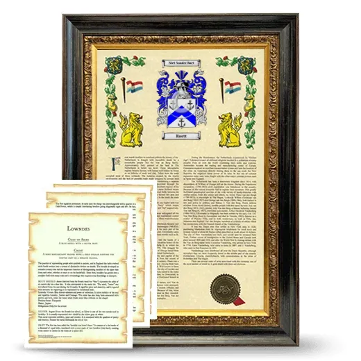 Raett Framed Armorial History and Symbolism - Heirloom