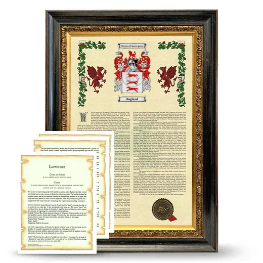Ragland Framed Armorial History and Symbolism - Heirloom