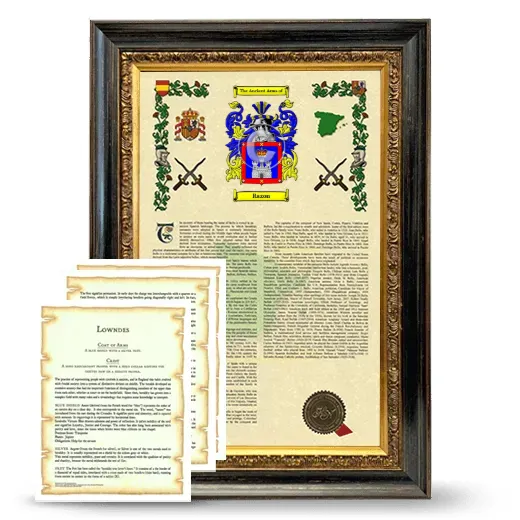 Razon Framed Armorial History and Symbolism - Heirloom