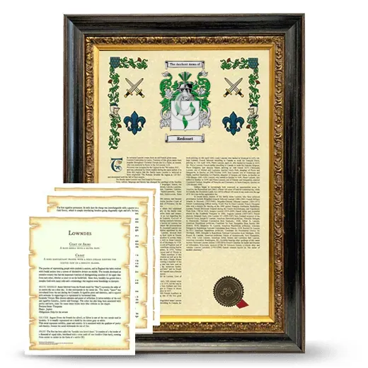 Redonet Framed Armorial History and Symbolism - Heirloom