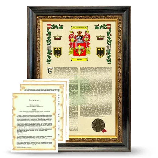 Rench Framed Armorial History and Symbolism - Heirloom