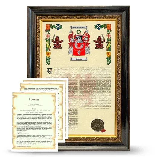 Roasse Framed Armorial History and Symbolism - Heirloom