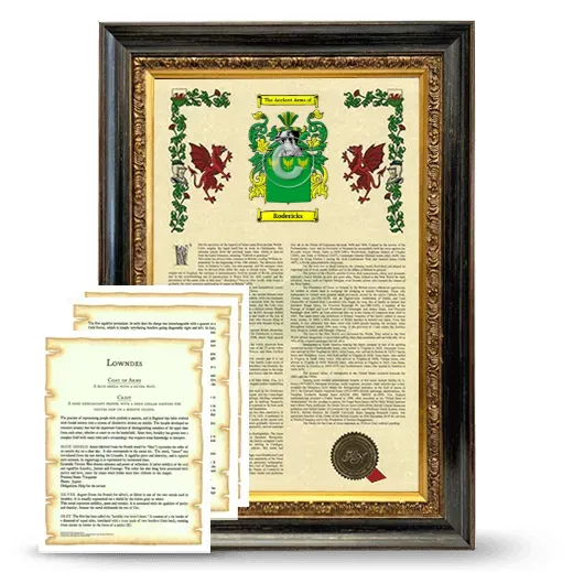 Rodericks Framed Armorial History and Symbolism - Heirloom
