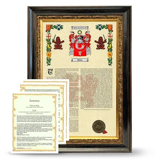 Roess Framed Armorial History and Symbolism - Heirloom