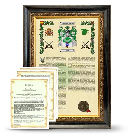 Roig Framed Armorial History and Symbolism - Heirloom