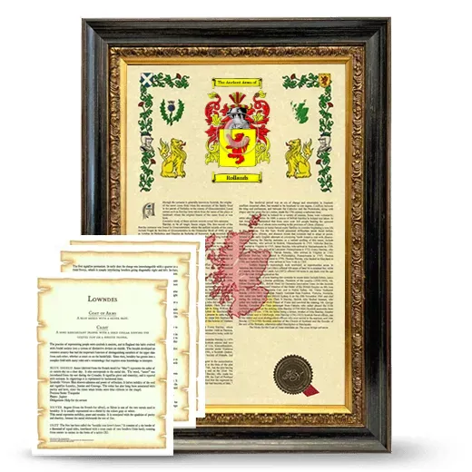 Rollands Framed Armorial History and Symbolism - Heirloom