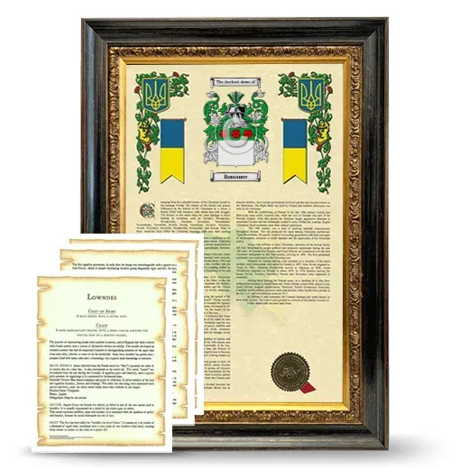Romanov Framed Armorial History and Symbolism - Heirloom