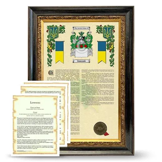 Romanuk Framed Armorial History and Symbolism - Heirloom