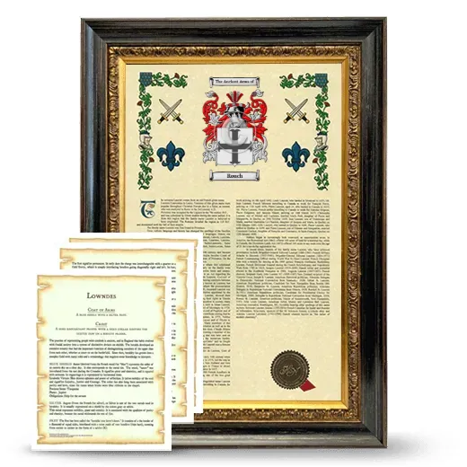 Rouch Framed Armorial History and Symbolism - Heirloom