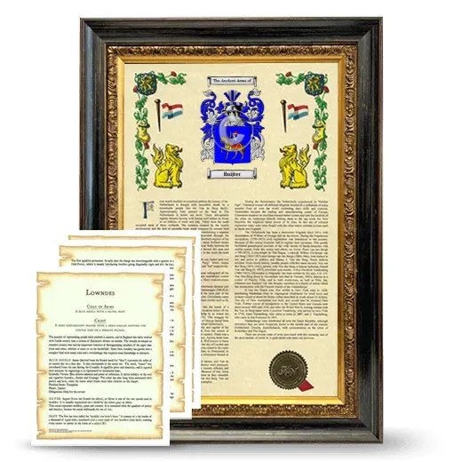 Ruijter Framed Armorial History and Symbolism - Heirloom