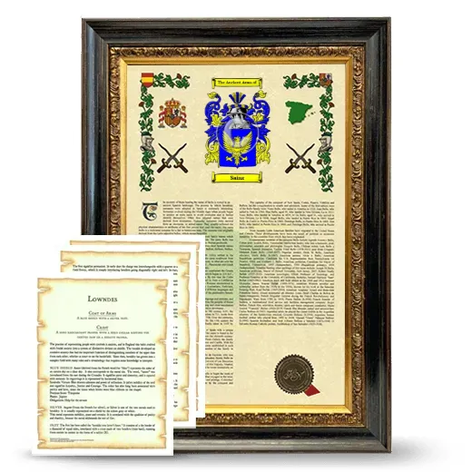 Sainz Framed Armorial History and Symbolism - Heirloom