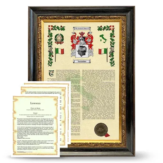 Sarracino Framed Armorial History and Symbolism - Heirloom