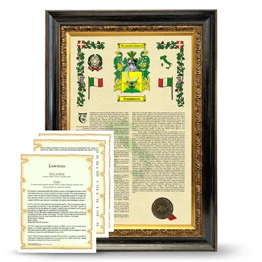 Scammacca Framed Armorial History and Symbolism - Heirloom