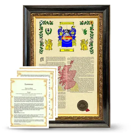 Scobbie Framed Armorial History and Symbolism - Heirloom