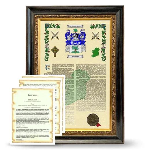 Sorahan Framed Armorial History and Symbolism - Heirloom